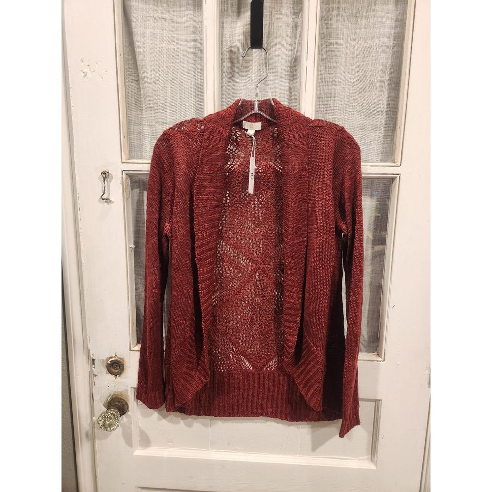 Maroon Knit Cardigan Women's Size Small - Brand New‎
